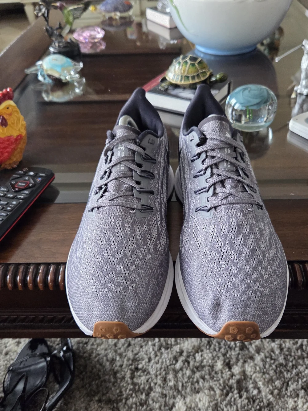 Nike Air Zoom Pegasus 36 Men’s Gray Flyknit Running Shoes with Black Swoosh